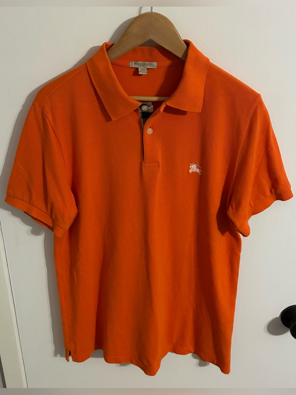 Burberry Orange Cotton Polo Shirt